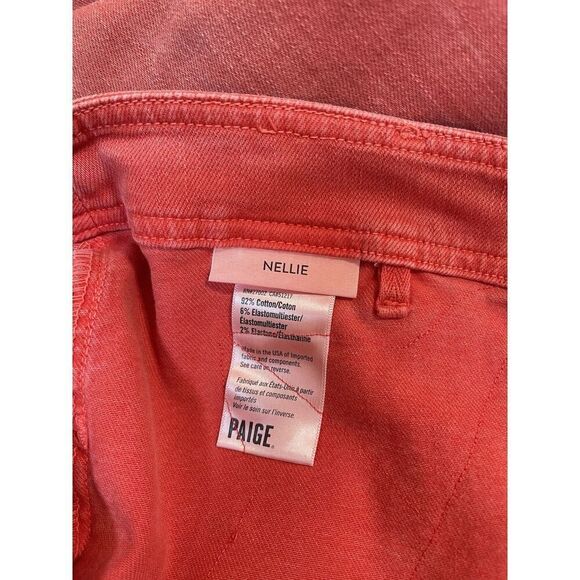 Paige Nellie Culottes Jeans Orange Poppy Doilie Lace Embellished Womens Size 30 - Picture 8 of 10